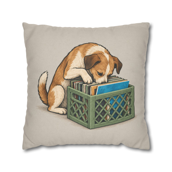 Crate Digger – Vinyl Record Decor with a Nose Deep in First Pressings – Pillow / Cover