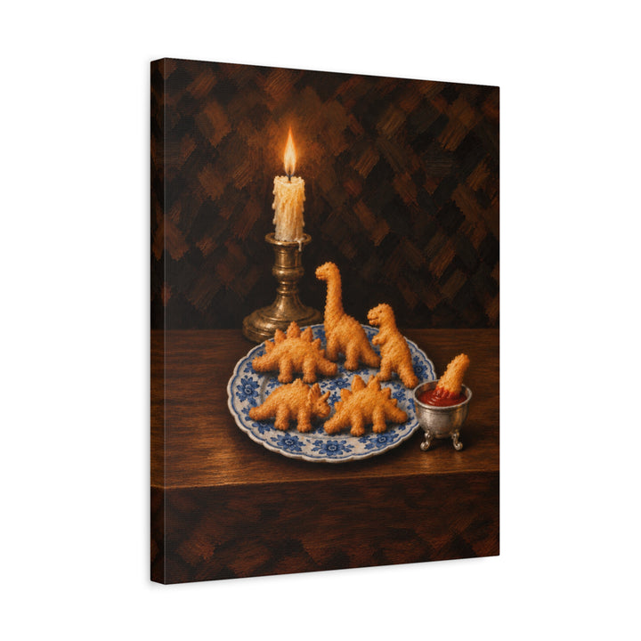Still Life With Nuggets – Still Life Art with a Delft Bowl and Candlelight – Canvas / Framed Canvas
