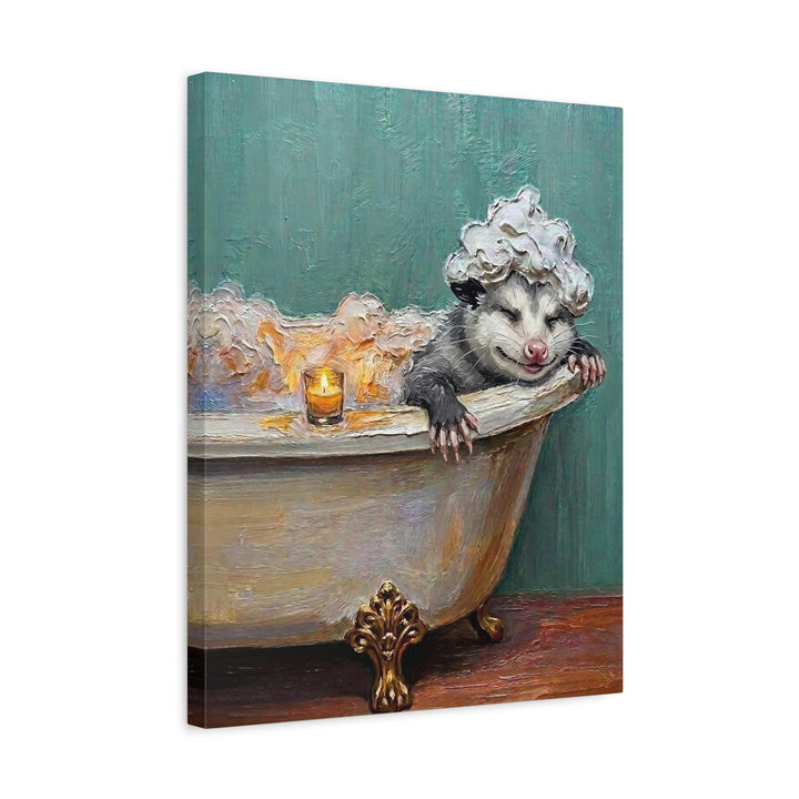 "Bubble Time" - Opossum Vertical Canvas - Spirit Animal Wall Art