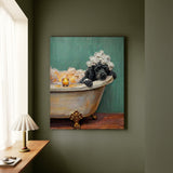 "Spa Day" - Poodle Vertical Canvas - Dog Lover Wall Art