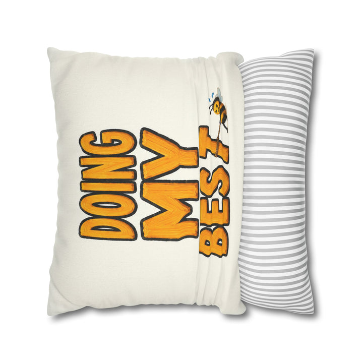 Doing My Best – Funny Quotes Wall Art with a Bee Dragging the Letters – Pillow / Cover