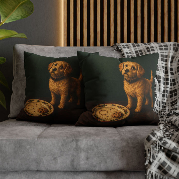 Cookie Quality Control – Christmas Wall Art with a Guarded Plate at Midnight – Pillow / Cover
