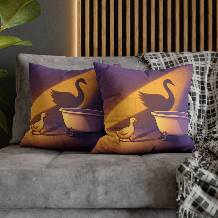 Management Material – Bathroom Wall Art with a Duck and a Clawfoot Tub – Pillow / Cover