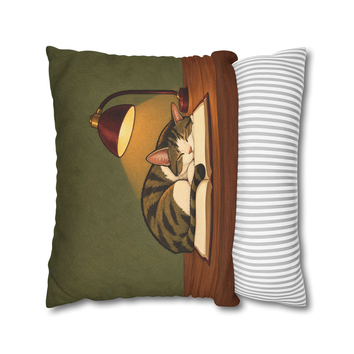 One More Chapter – Bookish Wall Art with a Cat Marking the Page – Pillow / Cover