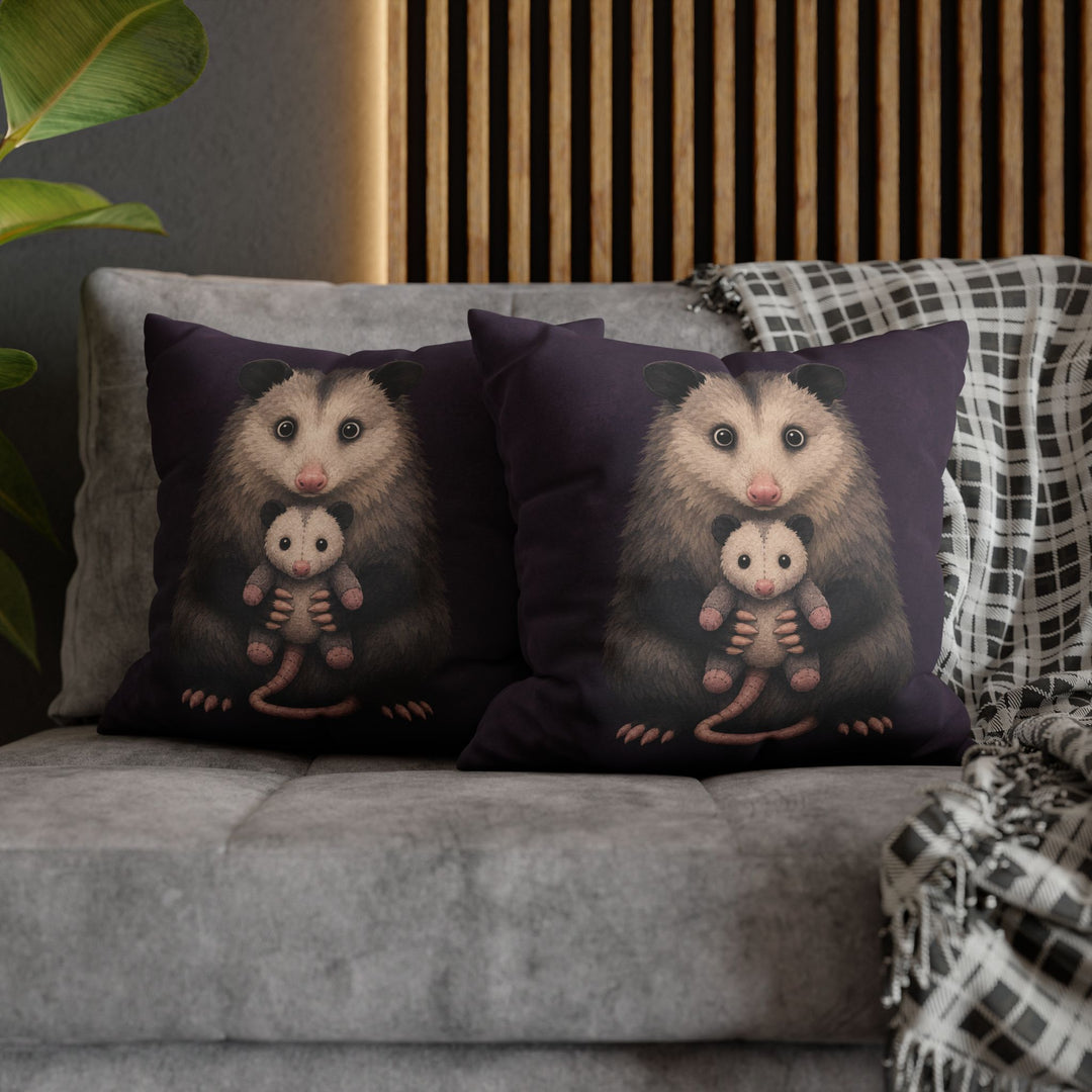 Emotional Support Possum – Opossum Art with a Gentle Hug for a Smaller Friend – Pillow / Cover