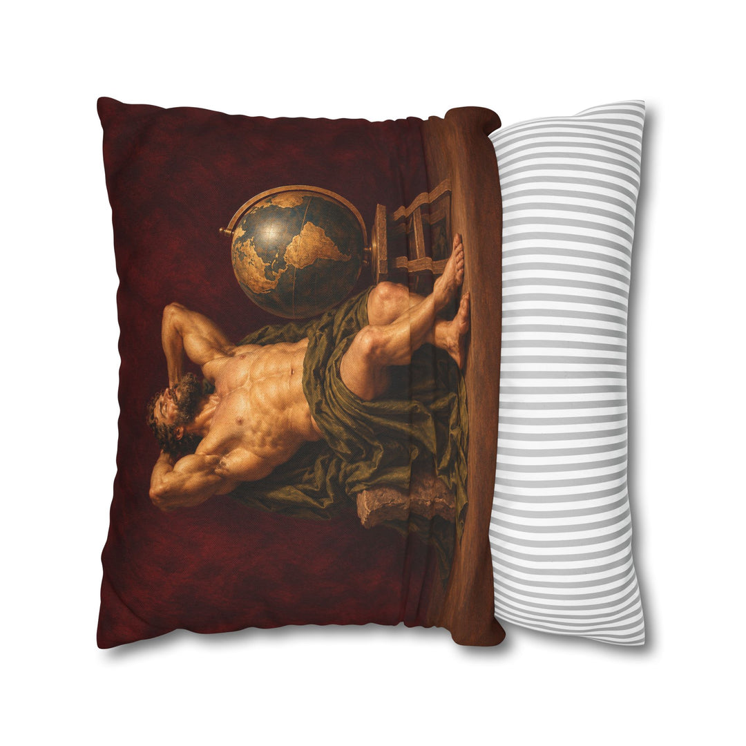 Atlas, On Break – Greek Mythology Wall Art with a Globe Set Down – Pillow / Cover