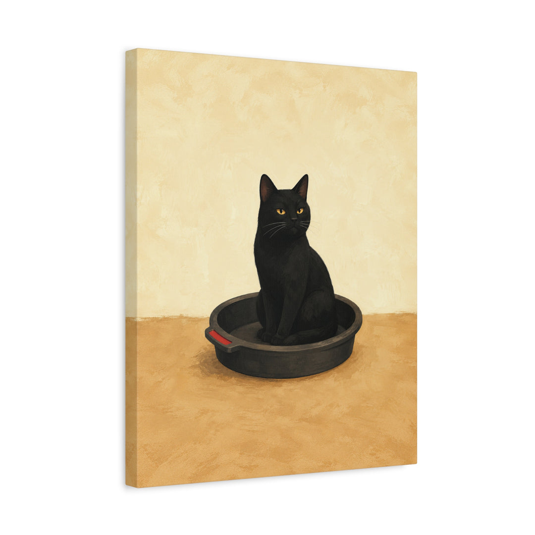 Oil Change Day – Motorcycle Wall Art with a Cat in the Drain Pan – Canvas / Framed Canvas