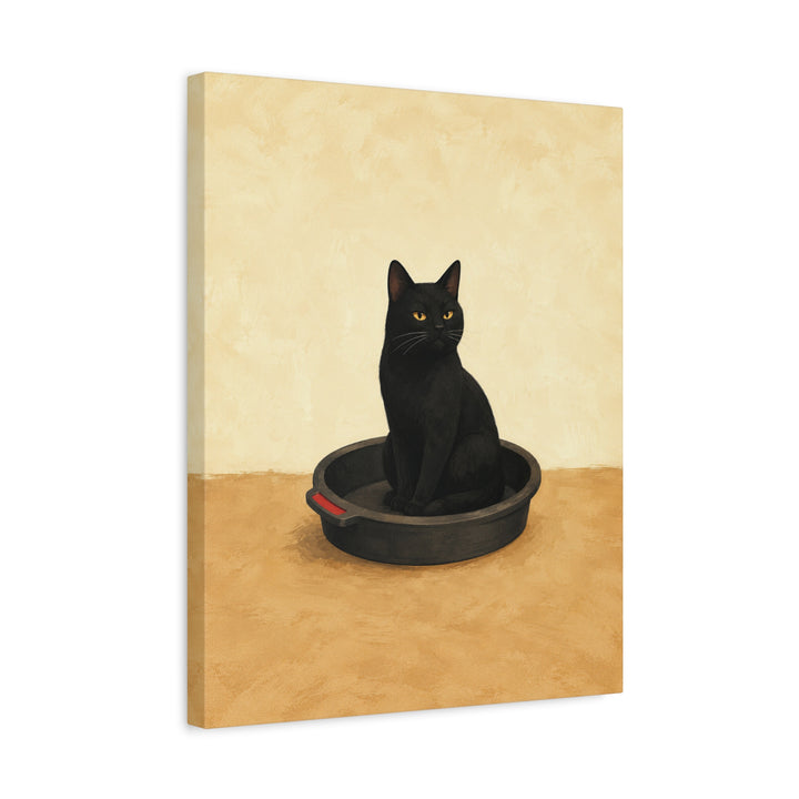 Oil Change Day – Motorcycle Wall Art with a Cat in the Drain Pan – Canvas / Framed Canvas