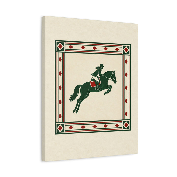 The Steeplechase – Equestrian Decor with an Elegant Silhouette Mid Jump – Canvas / Framed Canvas