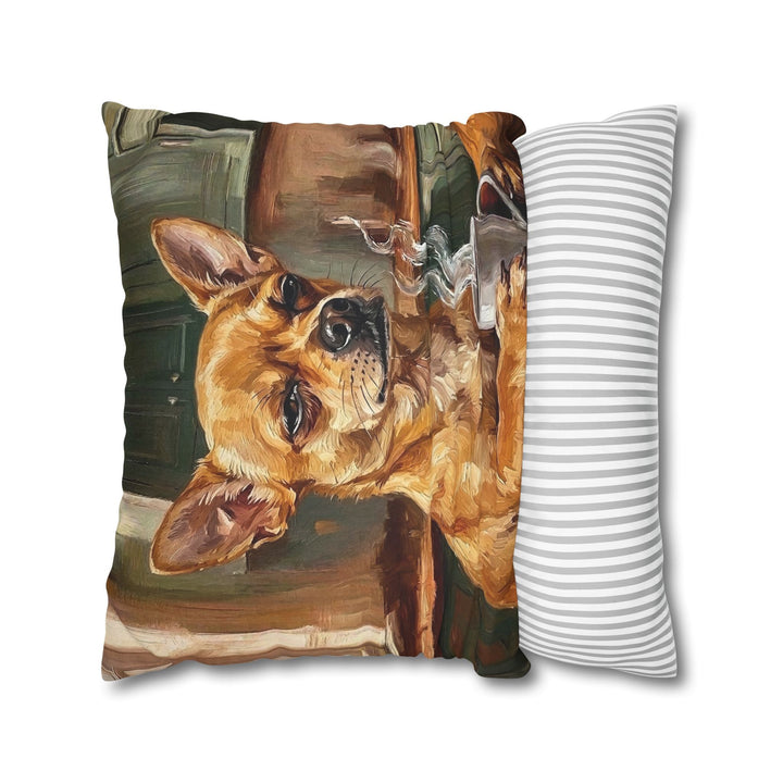 "Before Coffee" - Chihuahua Throw Pillow - Dog Lover Home Decor