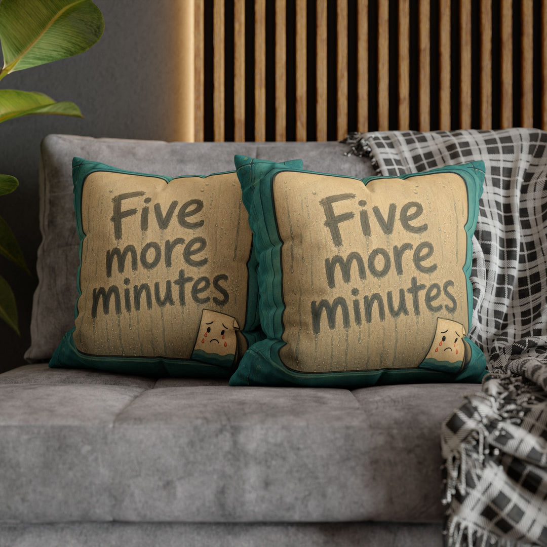 Five More Minutes of Hot Water – Funny Bathroom Art with a Steamy Shower Quote – Pillow / Cover