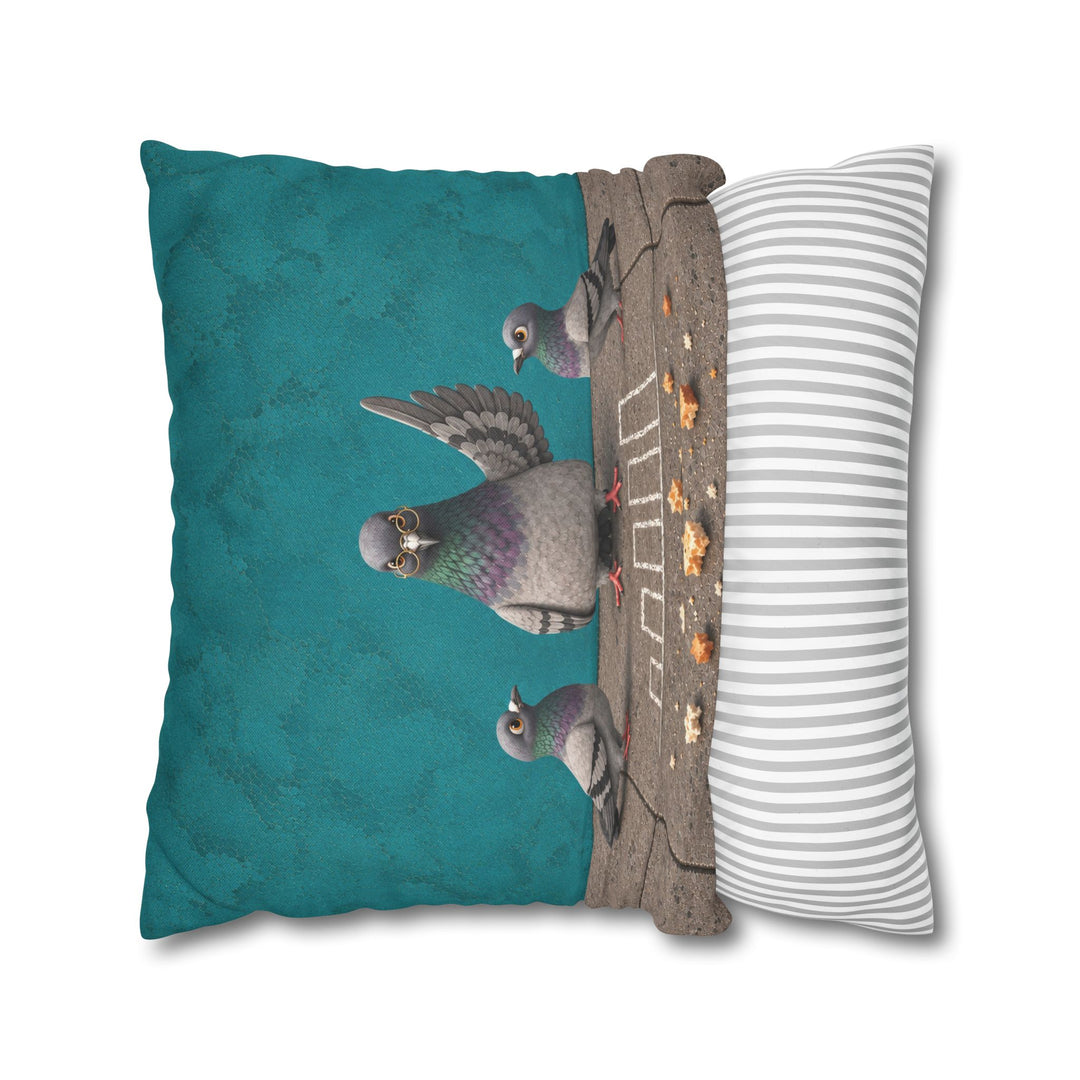Crumb Economist – Pigeon Wall Art with a Sidewalk Chalk Diagram – Pillow / Cover