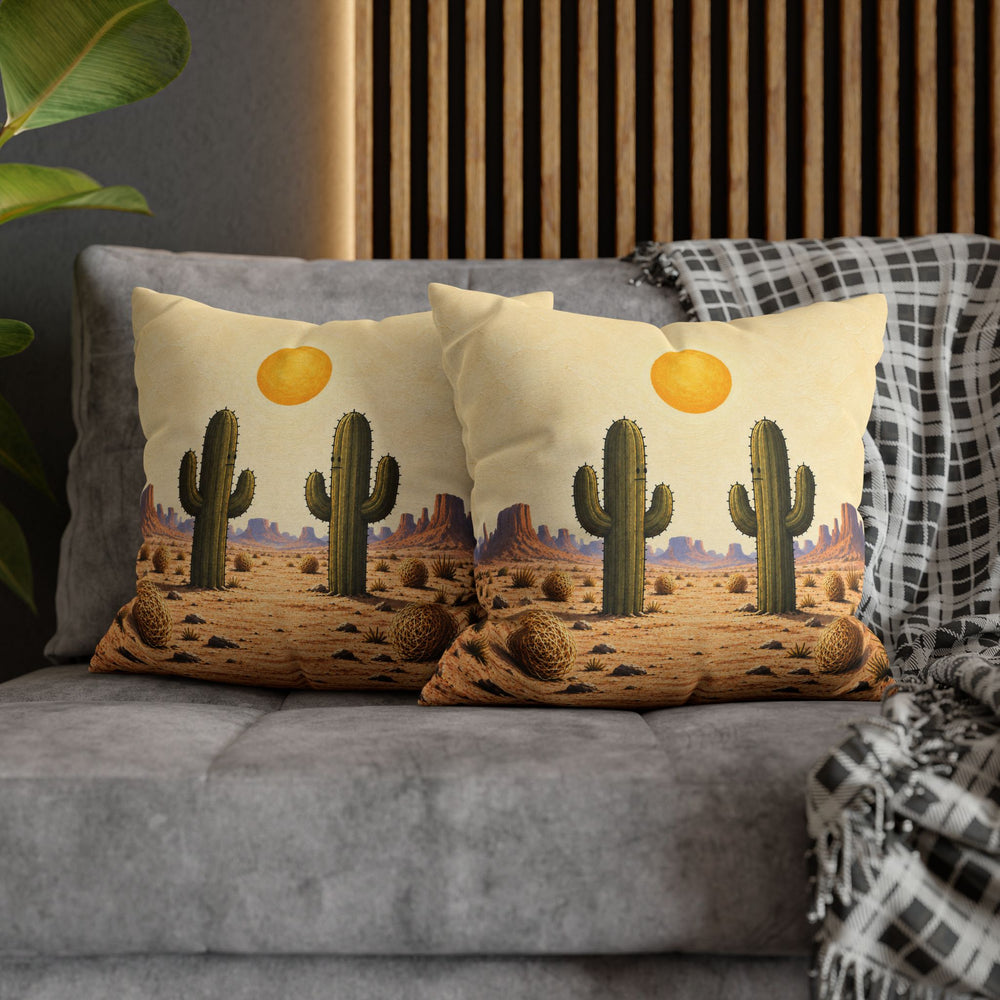 High Noon – Western Decor with Two Cacti and a Tumbleweed – Pillow / Cover