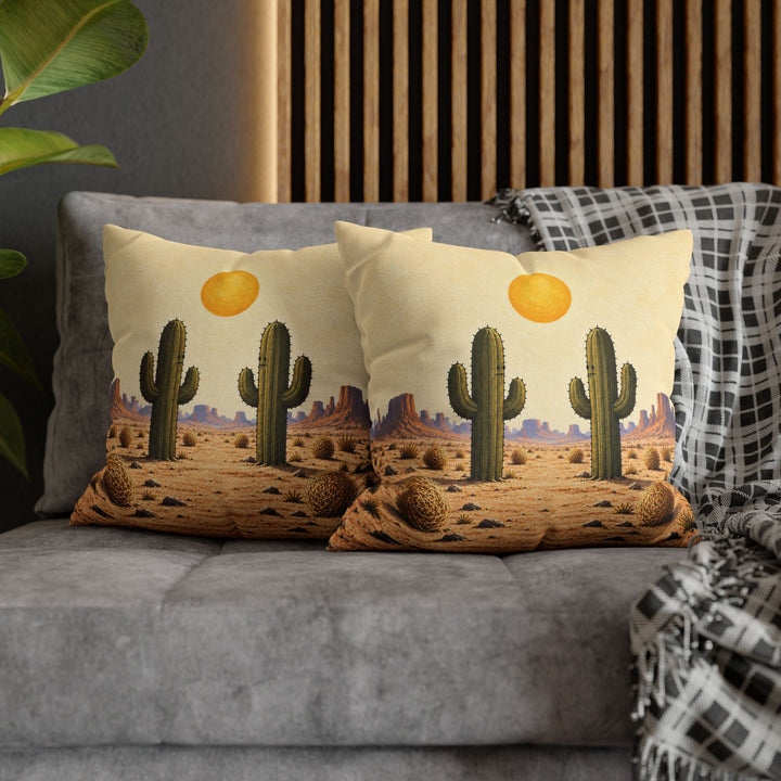 High Noon – Western Decor with Two Cacti and a Tumbleweed – Pillow / Cover