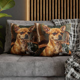 "Before Coffee" - Chihuahua Pillow Cover - Dog Lover Wall Art Home Decor