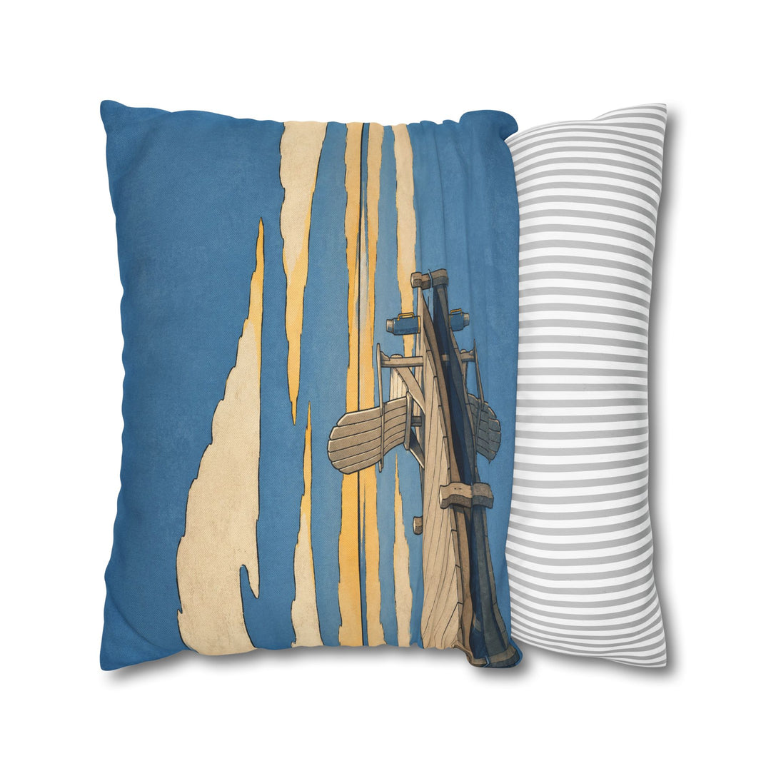 Lake Glass – Lake House Wall Art with a Dock and an Empty Chair – Pillow / Cover