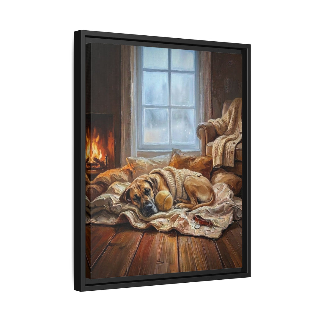 "Calm Memories" - Great Dane Vertical Framed Canvas - Dog Lover Wall Art