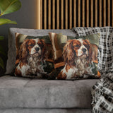 "Before Coffee" - Cavalier King Charles Pillow Cover - Dog Lover Wall Art Home Decor
