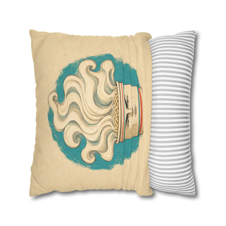 Instant Noodles: A Portrait – Dorm Room Decor with a Heroic Ramen Cup Painting – Pillow / Cover