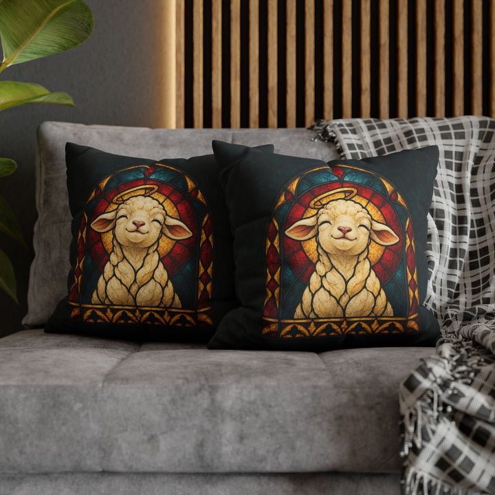 The Good Shepherd's Favorite – Christian Wall Art with a Lamb in a Gothic Arch – Pillow / Cover
