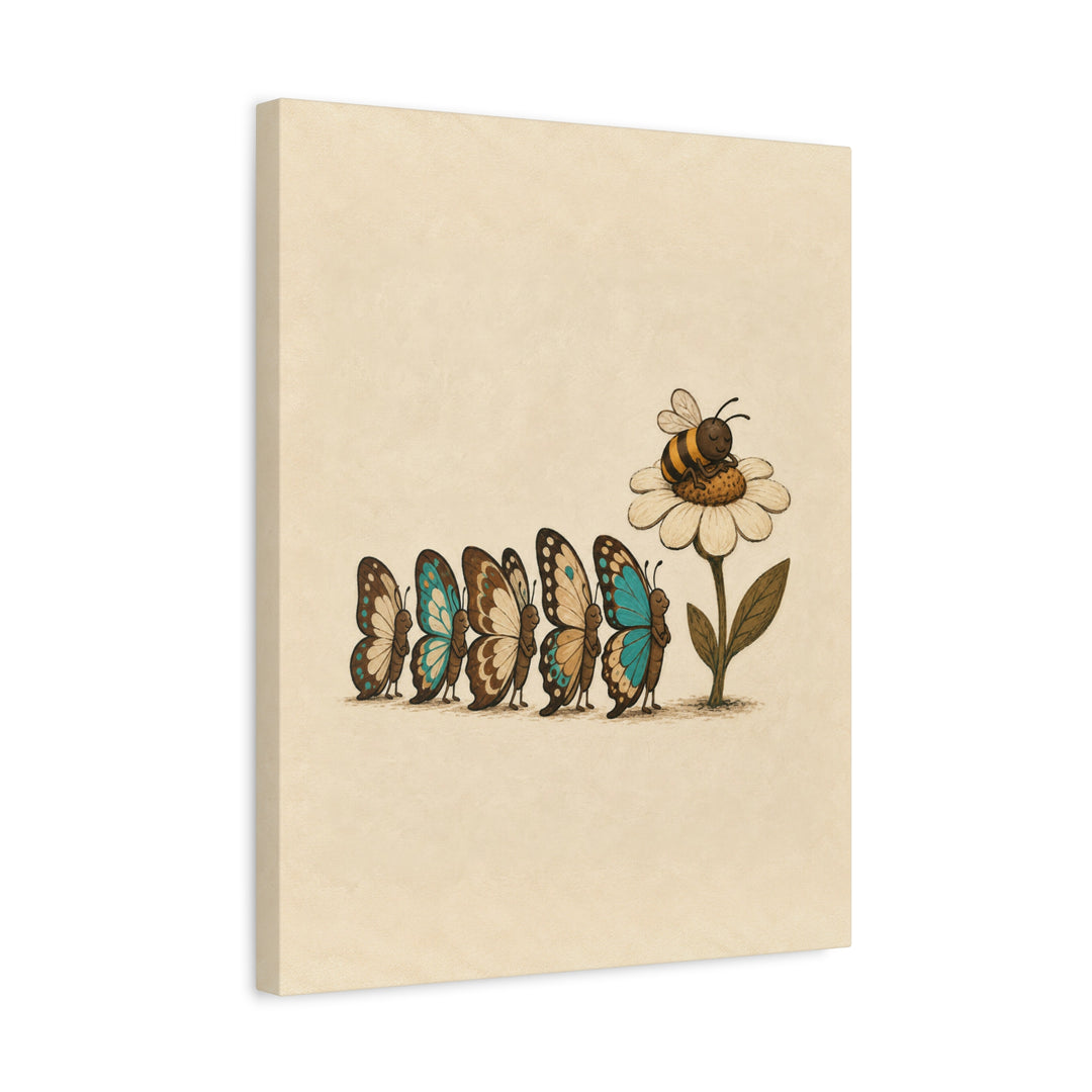 Butterfly Traffic – Butterfly Wall Art with a Queue at One Flower – Canvas / Framed Canvas