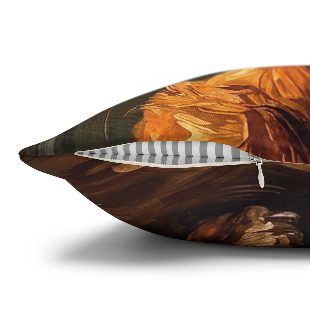 "Before Coffee" - Golden Retriever Throw Pillow - Dog Lover Home Decor