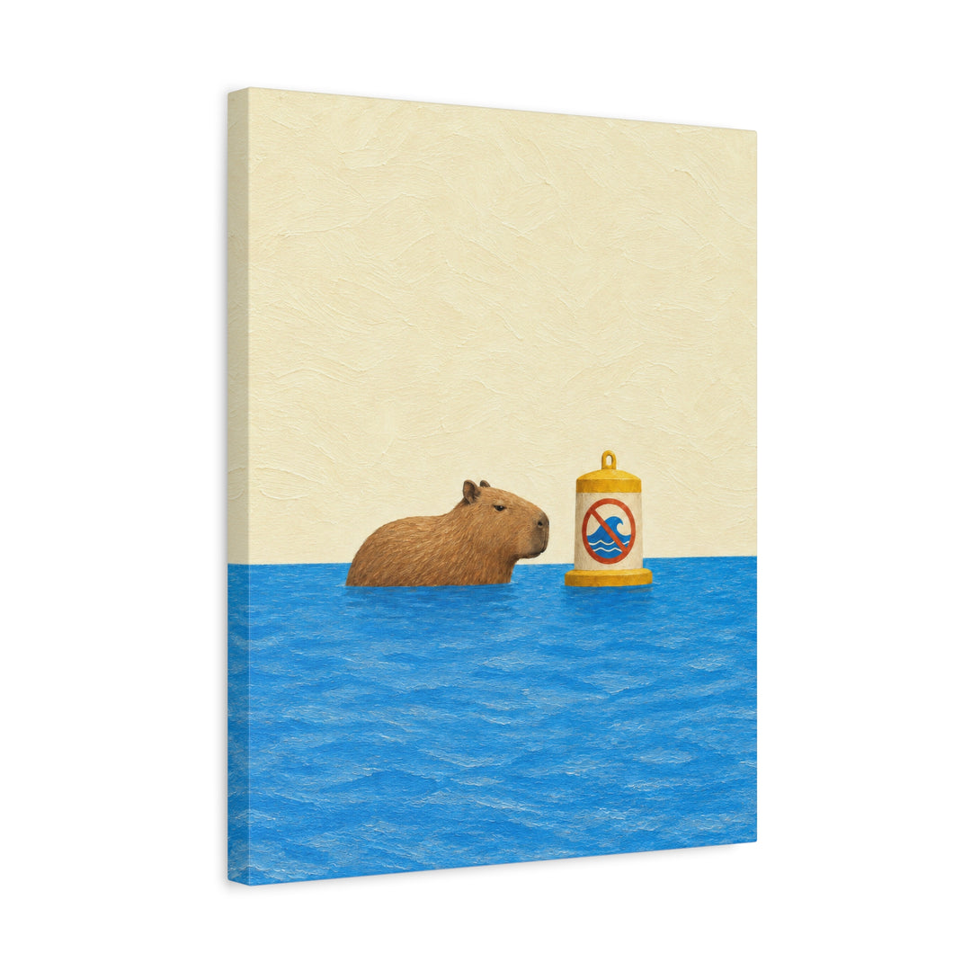 Lake Rules – Lake House Decor with a Capybara at Zero Speed – Canvas / Framed Canvas