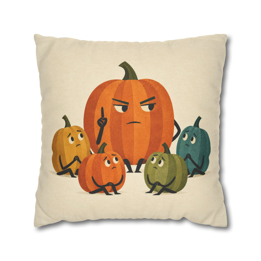 Pumpkin Committee, Mid Century – Mid Century Modern Art with a Geometric Gourd Group – Pillow / Cover