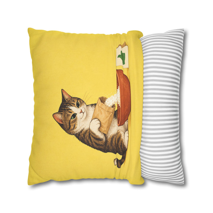 Measured By Vibes – Kitchen Wall Art with a Cat and Zero Measuring Cups – Pillow / Cover