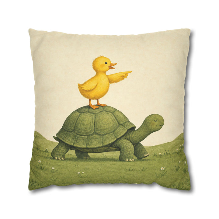 The Express – Nursery Animal Art with a Duckling on a Serene Shell – Pillow / Cover