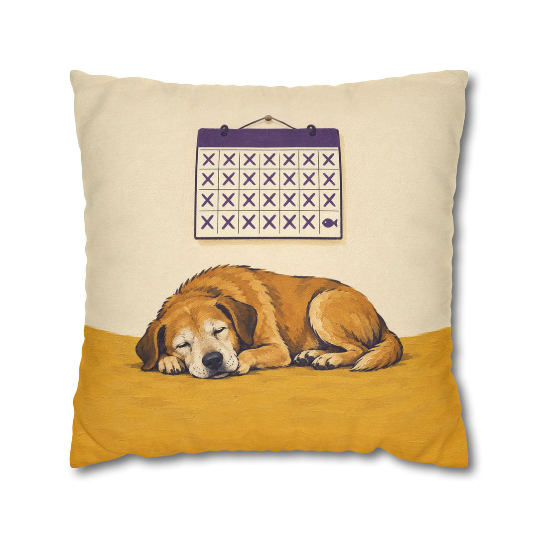 The Retirement Countdown – Funny Office Wall Art with a Calendar of Crossed Days – Pillow / Cover