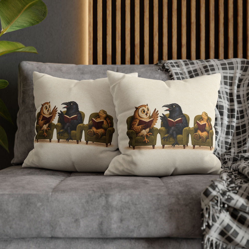 Book Club – Bookish Wall Art with an Owl and Raven Discussion – Pillow / Cover