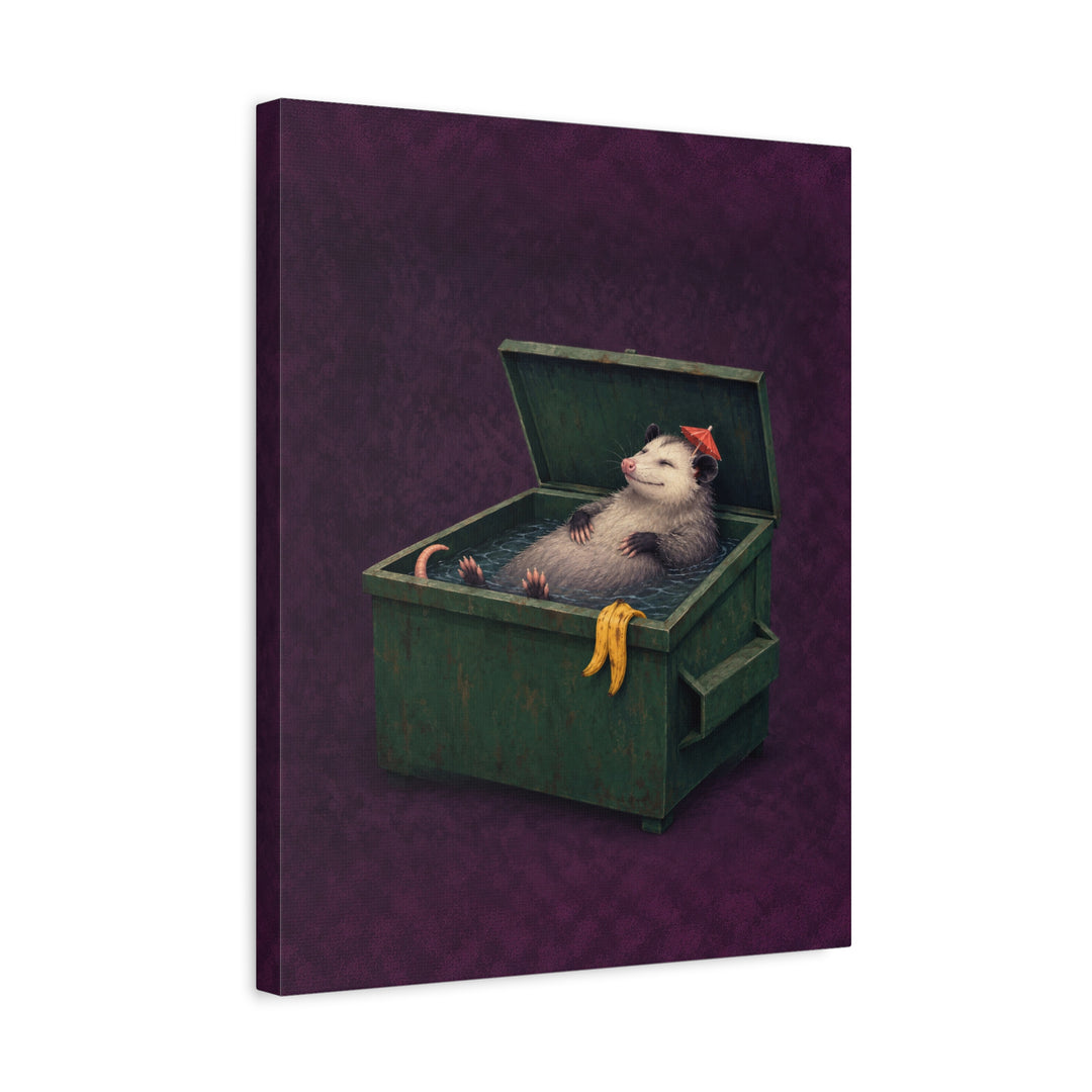 Living My Best Life – Possum Decor with a Blissful Float on Its Back – Canvas / Framed Canvas