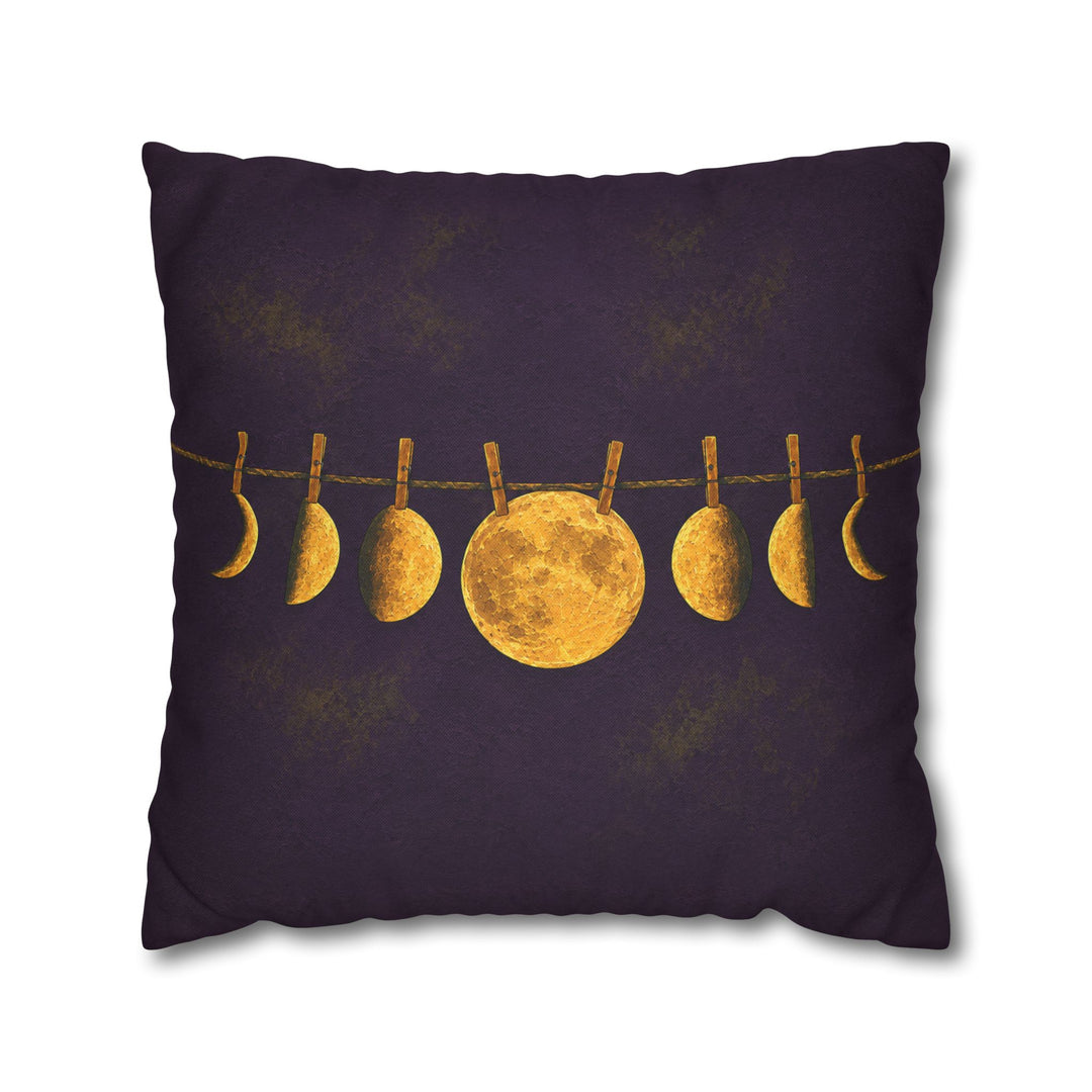 Moon Phase Garland – Celestial Wall Art with Phases Strung on a Line – Pillow / Cover