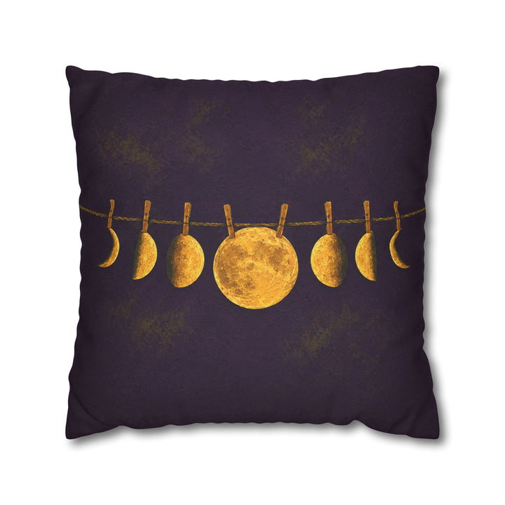 Moon Phase Garland – Celestial Wall Art with Phases Strung on a Line – Pillow / Cover