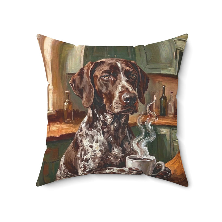"Before Coffee" - German Shorthaired Pointer Throw Pillow - Dog Lover Home Decor
