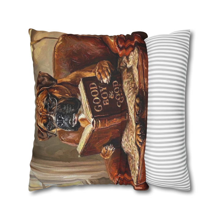 "Evening Read" - Boxer Throw Pillow - Dog Lover Home Decor