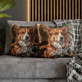 "Before Coffee" - Corgi Pillow Cover - Dog Lover Wall Art Home Decor