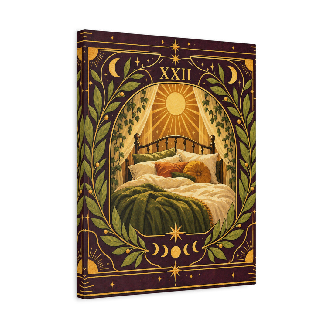Tarot: The Nap – Witchy Wall Decor with an Invented Card Number 22 – Canvas / Framed Canvas