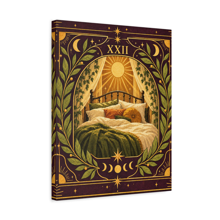 Tarot: The Nap – Witchy Wall Decor with an Invented Card Number 22 – Canvas / Framed Canvas