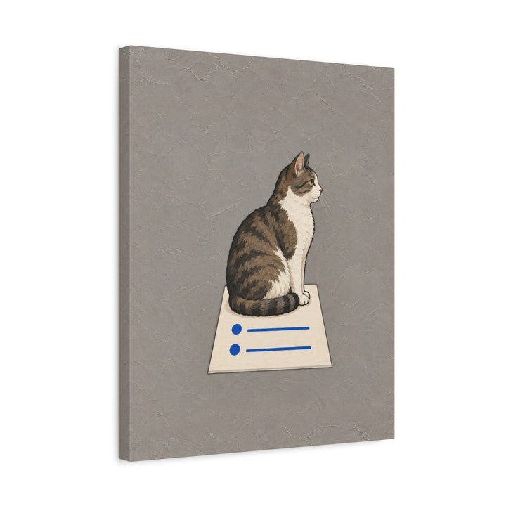 The Standup – Funny Office Decor with a Cat on the Meeting Agenda – Canvas / Framed Canvas