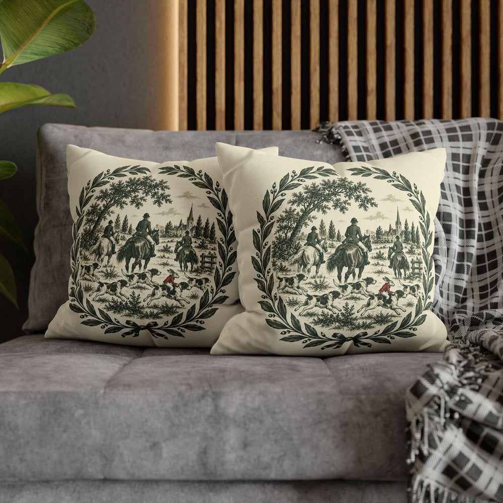 Twisted Toile – Equestrian Decor with a Single Color Hunt Medallion – Pillow / Cover
