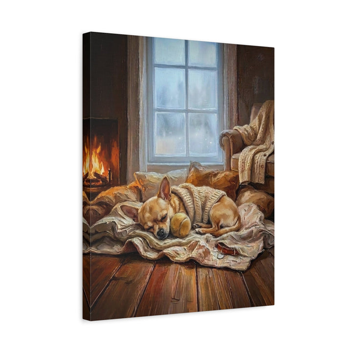 "Calm Memories" - Chihuahua Vertical Canvas - Dog Lover Wall Art