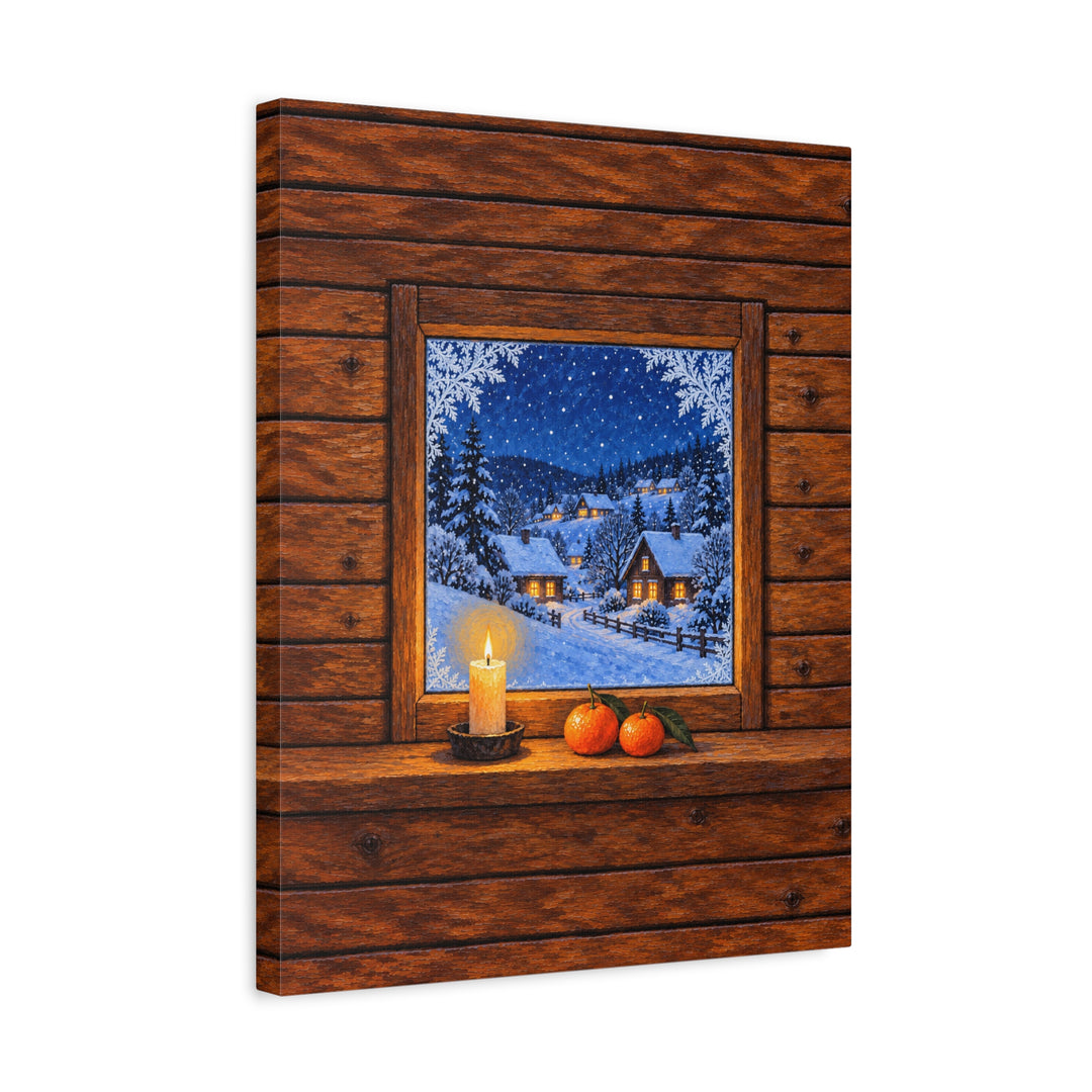 First Frost – Winter Wall Art with an Open Portal and Cold Light – Canvas / Framed Canvas