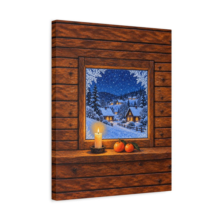 First Frost – Winter Wall Art with an Open Portal and Cold Light – Canvas / Framed Canvas