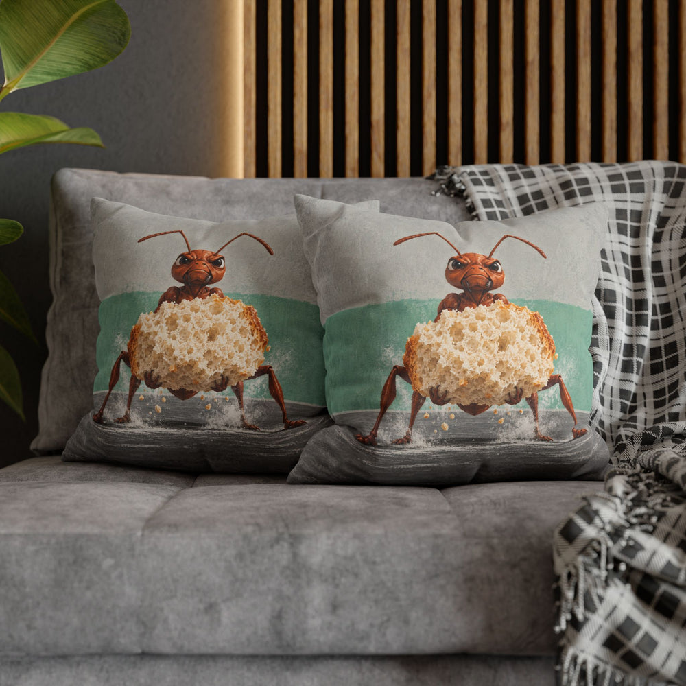 Heavy Lifting – Home Gym Decor with an Ant Deadlifting a Crumb – Pillow / Cover