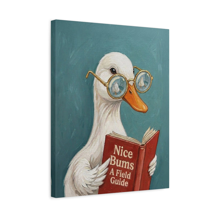 "Nice Bum" - Duck Vertical Canvas - Animal Book Humor Wall Art