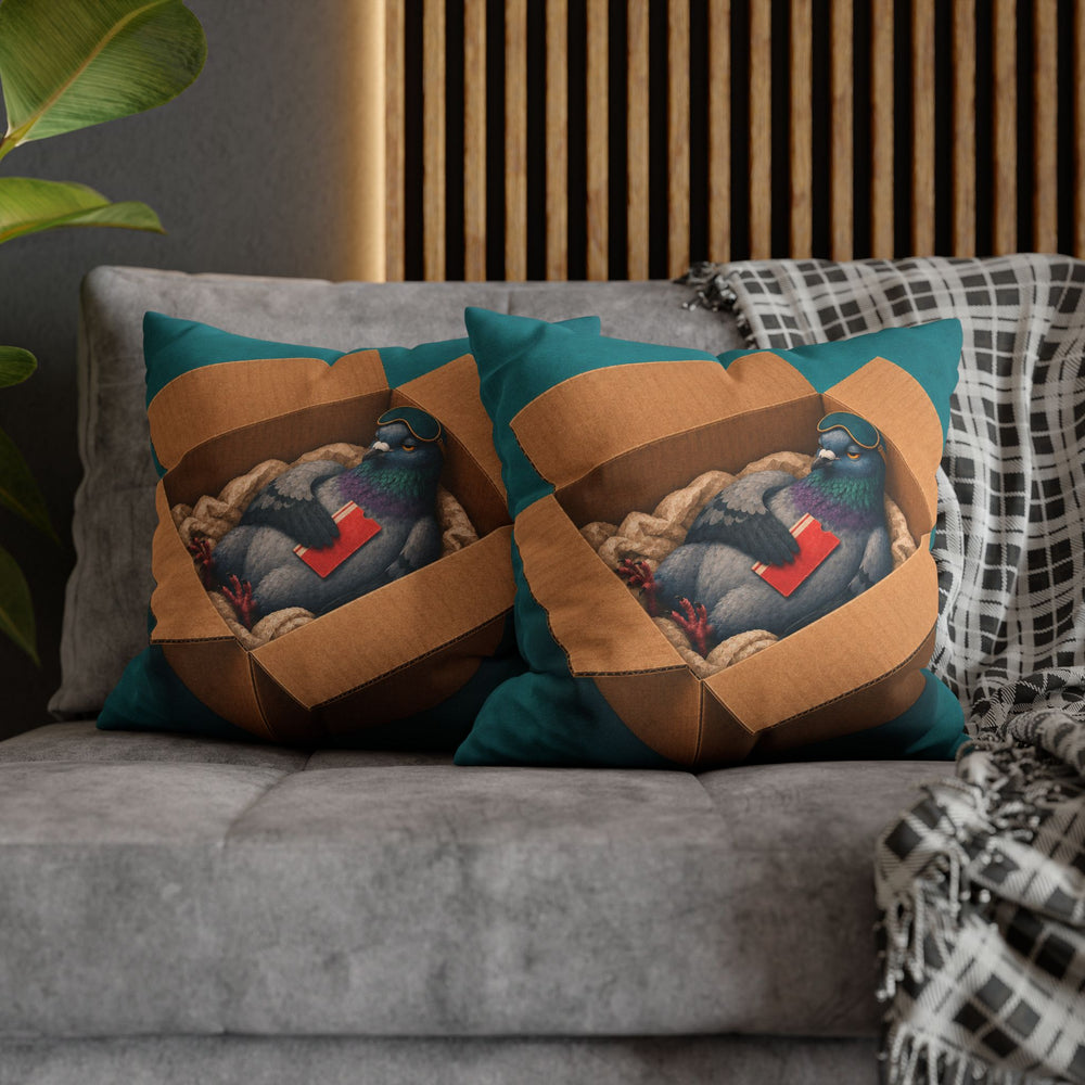 First Class – Pigeon Painting with a Luxurious Cardboard Nest – Pillow / Cover