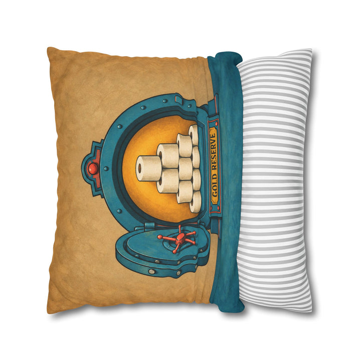 The Gold Reserve – Funny Bathroom Art with a Toilet Paper Vault – Pillow / Cover