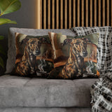 "Before Coffee" - Greyhound Pillow Cover - Dog Lover Wall Art Home Decor